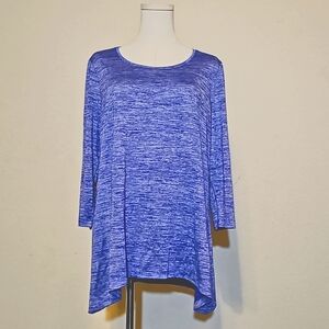 Chico's Purple Heather Quater Sleeve Tunic Top Size M (Chicos Size 1)